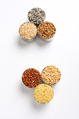 Indian Beans and Pulses in bowl on white background
