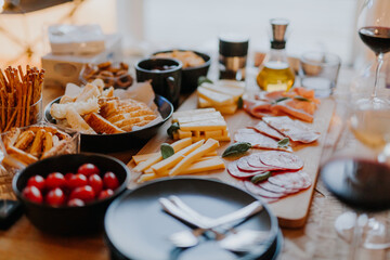 Table full of Tasty Salty Snacks