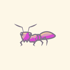 ant illustration, cartoon insect. premium vector icon