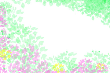 Obraz na płótnie Canvas 葉っぱが生い茂る、春のさわやかな背景テクスチャ