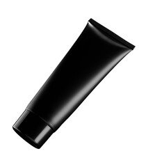 Black tube of cream. Isolated with clipping path on a white background. 