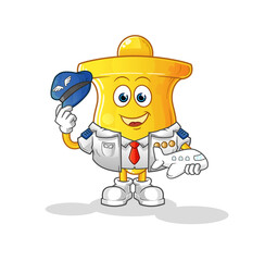 bell pilot mascot. cartoon vector