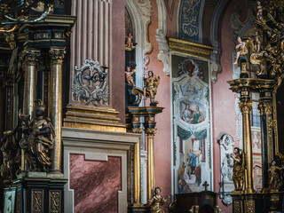 LVIV, UKRAINE - March 2021: Interior of The Bernardine church and monastery, today the Greek...