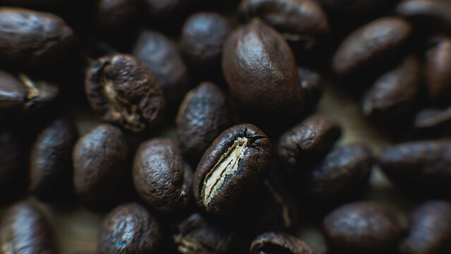 coffee beans freshly roasted flavored close up