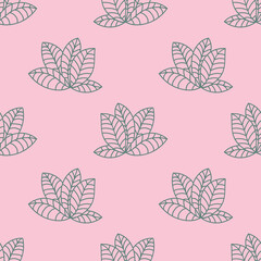 Abstract colorful doodle flower seamless pattern. Palm leaf  floral background. Vector illustration. 