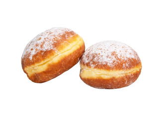 Bright tasty berliner donut ball isolated on the white background