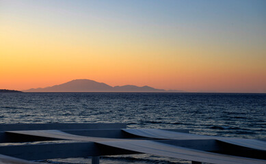 Sunset on East coast of Zante, Ionian Islands, Greece