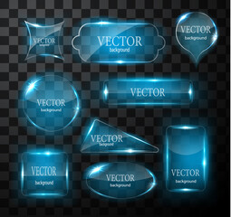 Obraz premium Glass vector button plane. Easy editable background