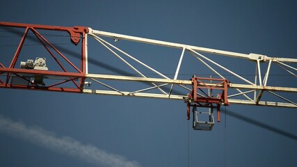 Construction site crane against blu sky