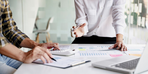 Meeting Ideas Creative Successful team, business people working together. Startup Growth Launch Concept..