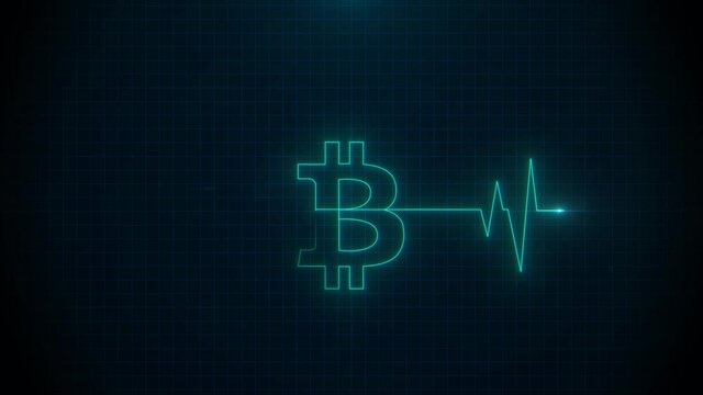 Medical Pulse heart beat bitcoin style on monitor