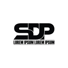 SDP letter monogram logo design vector