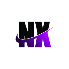 Letter NX simple logo design vector