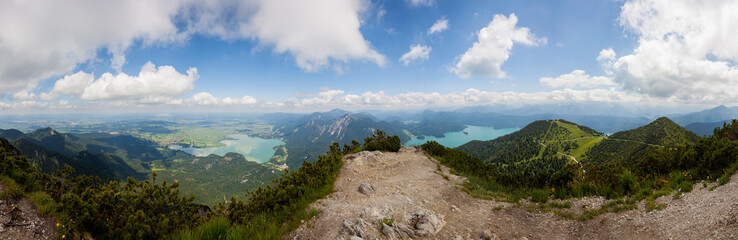 Panorama view Herzogstand mountain in Bavaria, Germany