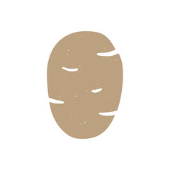 Cute potato icon isolated on white background. Colorful pictogram original design. Can be used for infographics, identity or decoration. Vector shabby hand drawn illustration