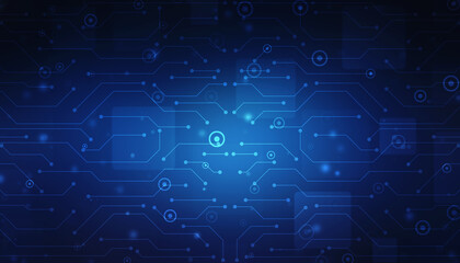 Abstract futuristic circuit board Illustration high computer technology background. Hi-tech digital technology concept.Circuit board pattern for technology background