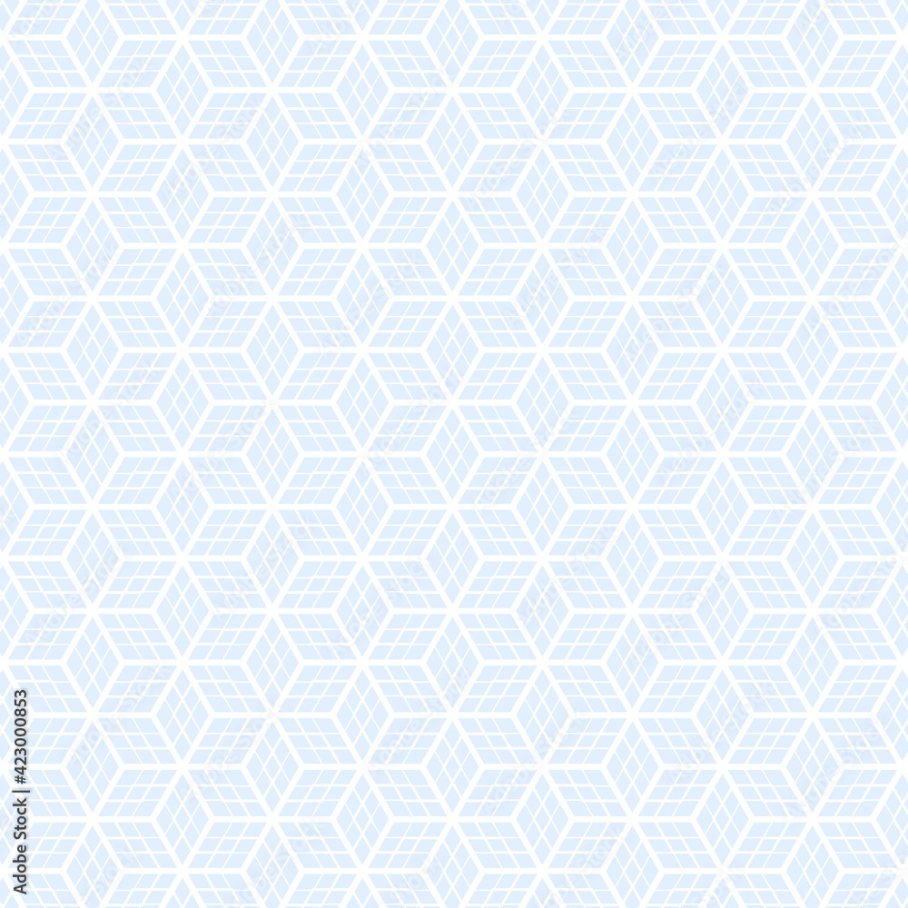 Poster light blue cube 3d stroke pattern. cube texture abstract background. vector illustration