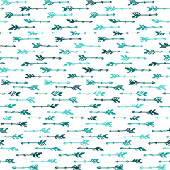 Hipster boho arrows graphic seamless pattern. Ethnic aztec design. Indigenous indian motive.