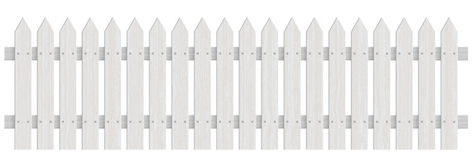 Vintage white wooden fence vector illustration
