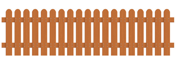 Retro vintage brown wooden fence vector illustration