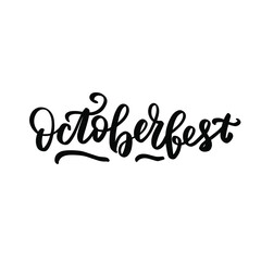 Octoberfest. Hand lettering brush calligrpahy logo. Hand lettering brush calligraphy.  typography for Octoberfest holidays greeting card, invitation, banner, postcard,