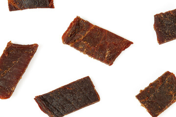 beef jerky isolated on white