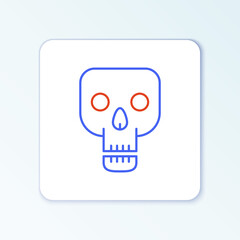 Line Skull icon isolated on white background. Happy Halloween party. Colorful outline concept. Vector