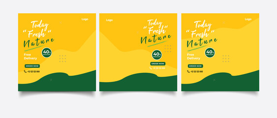 Healthy drink menu promotion social media instagram post banner template