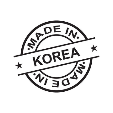 Made in korea stamp logo icon symbol design