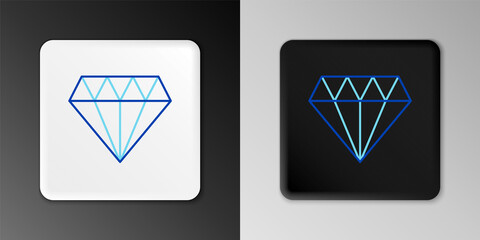 Line Diamond icon isolated on grey background. Jewelry symbol. Gem stone. Colorful outline concept. Vector