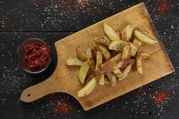 French fries on table top
