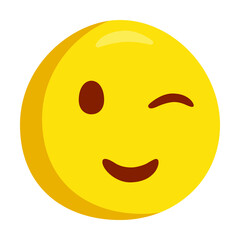 Winking Emoji Icon Illustration. Joke Vector Symbol Emoticon Design Doodle Vector.
