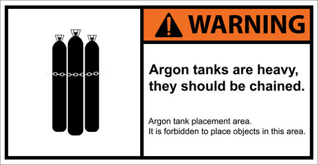Warning signs about argon tanks,Warning sign