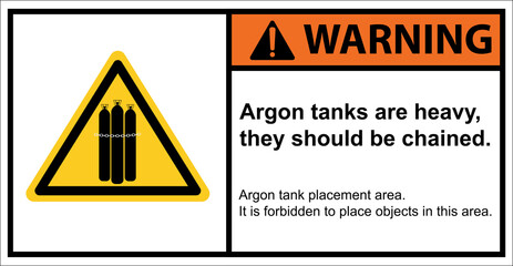 Warning signs about argon tanks,Warning sign