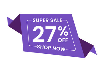 Super Sale 27% Off Shop Now. 27 Percent Discounts Banner