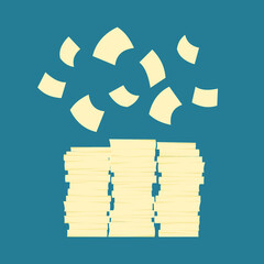 Vector of a stack of messy workload audit papers