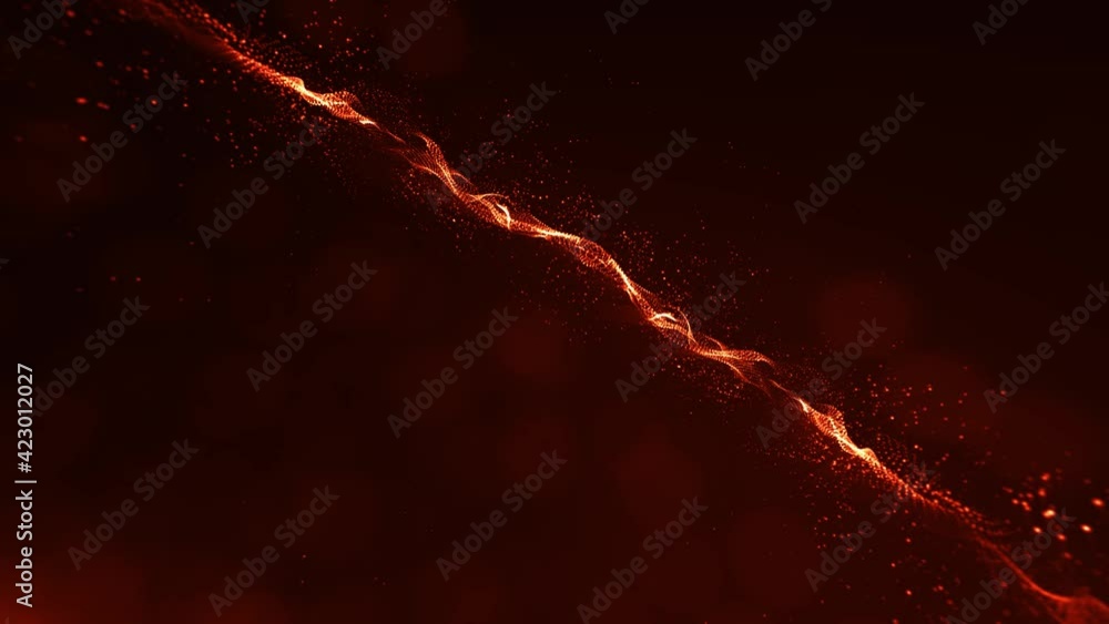 Poster abstract fire particles landscape fx background loop/ 4k animation of an abstract fractal fire parti
