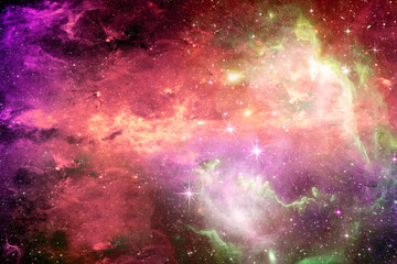 Magical surreal colorful space background with many stars Elements of this image furnished by NASA