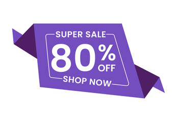 Super Sale 80% Off Shop Now. 80 Percent Discounts Banner