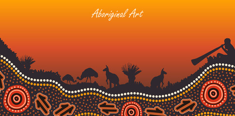 Australia aboriginal poster design - obrazy, fototapety, plakaty