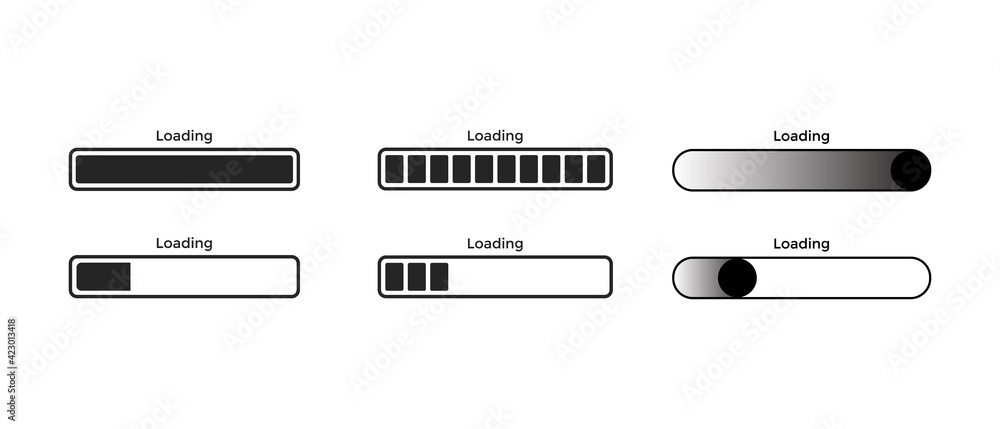 Poster Loading Bar Icon Vector. Progress, Waiting Symbol Image