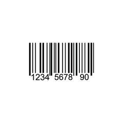 Barcode icon in black on isolated white background