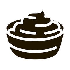 bowl of finished mayonnaise icon Vector Glyph Illustration
