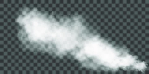  White fog texture isolated on transparent background. Steam special effect. Realistic vector fire smoke or mist  © Vector light Studio