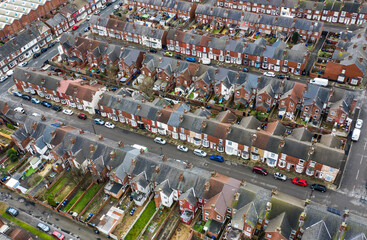 Obraz premium Rows of terraced houses from above