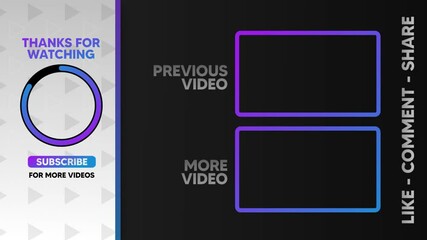 YouTube End Screen Video Template V1