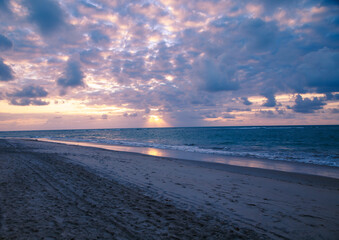 Sunrise on the beach of Porto de Galinhas, Brazil