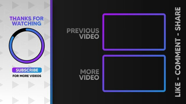 YouTube End Screen Video Template V1