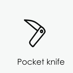 Pocket knife vector icon.  Editable stroke. Linear style sign for use on web design and mobile apps, logo. Symbol illustration. Pixel vector graphics - Vector