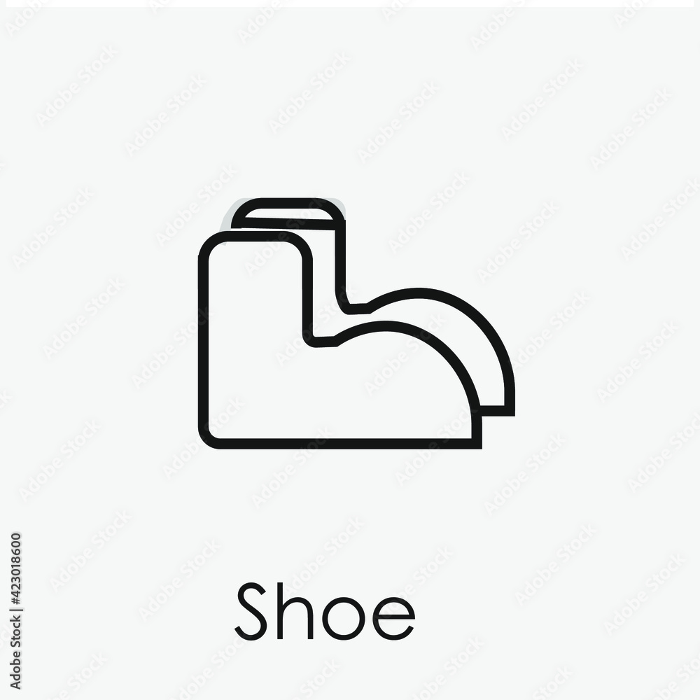 Poster shoe vector icon. editable stroke. symbol in line art style for design, presentation, website or app